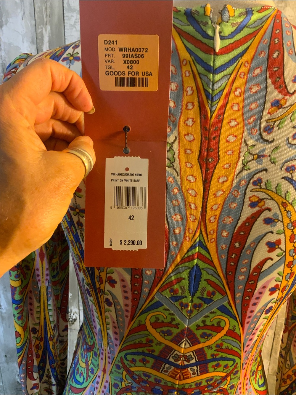 Etro Multicolor Paisley Long-Sleeve Wrap Dress - Picture 6 of 8
